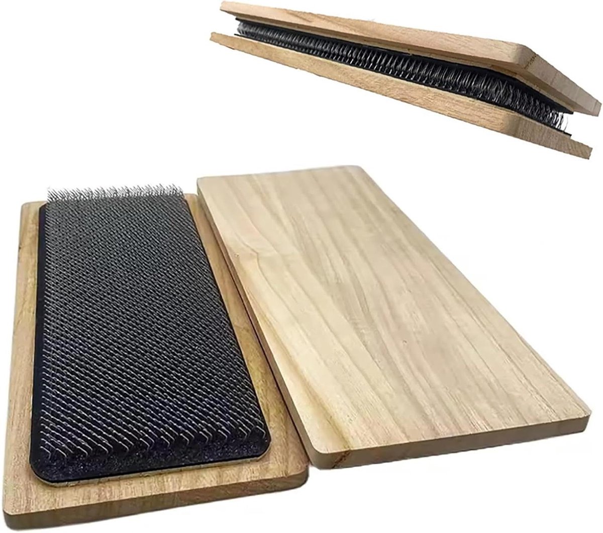 Houten Tekenmat - Haarhouder Plank - Pruiken Stylen - Precisie Naalden - 28x12 cm - Natuurlijk Hout