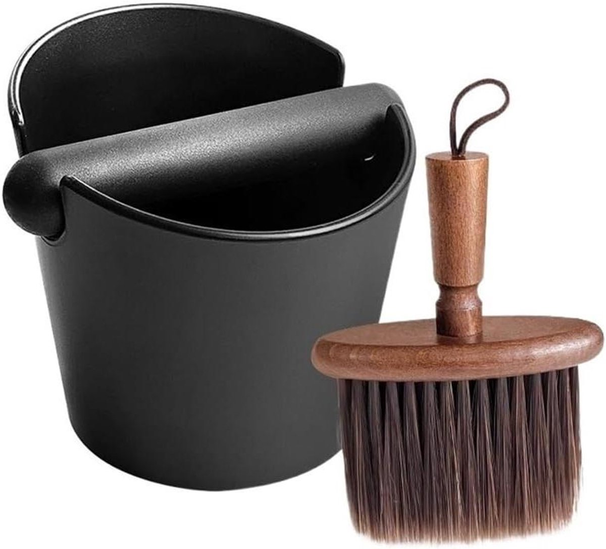 Espresso Uitklopbak Set - Koffiedikbak Koffie - Espresso Bereiden - Slagvaste PP Constructie - 3 Delige Set - Zwart