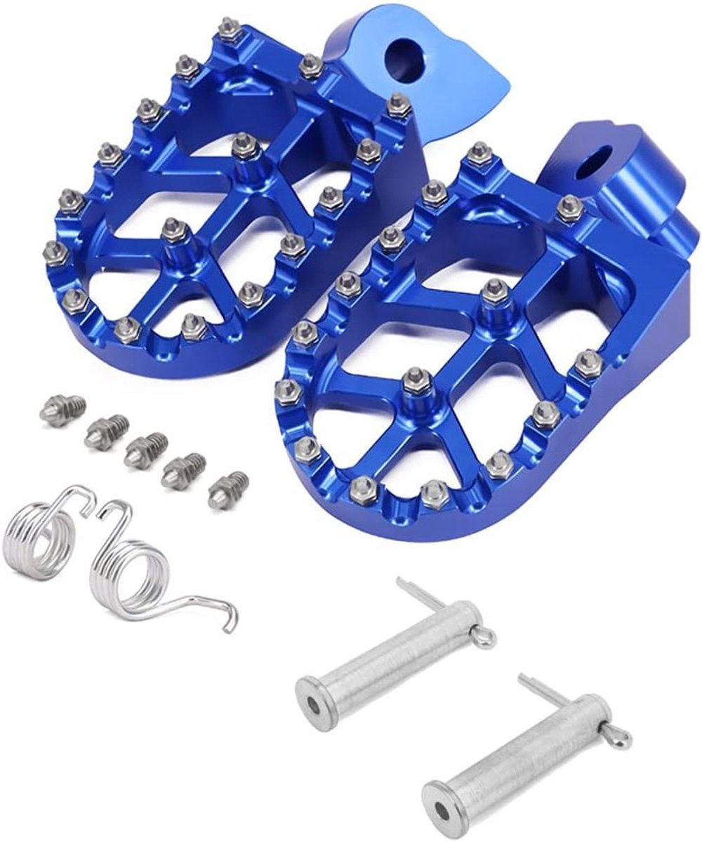 Motorfiets Voetsteunen - Pedaalsteunen Motor - Rijcomfort Verbeteren - Antislip Oppervlak - Set Blauw - Blauw