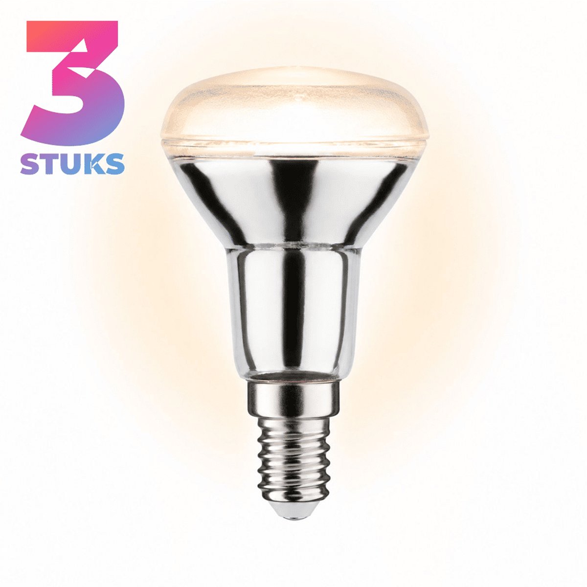 3x Reflector Gloeilamp E14 - 25W - Warm Wit Licht (2700K) - 150 lm - 1 jaar - Dimbaar - R50
