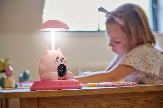 Nachtlampje Wekker - Kinderalarm - Slaapritme Leren - 6 Kindermelodieën - Standaard Grootte - Kat — afbeelding 5