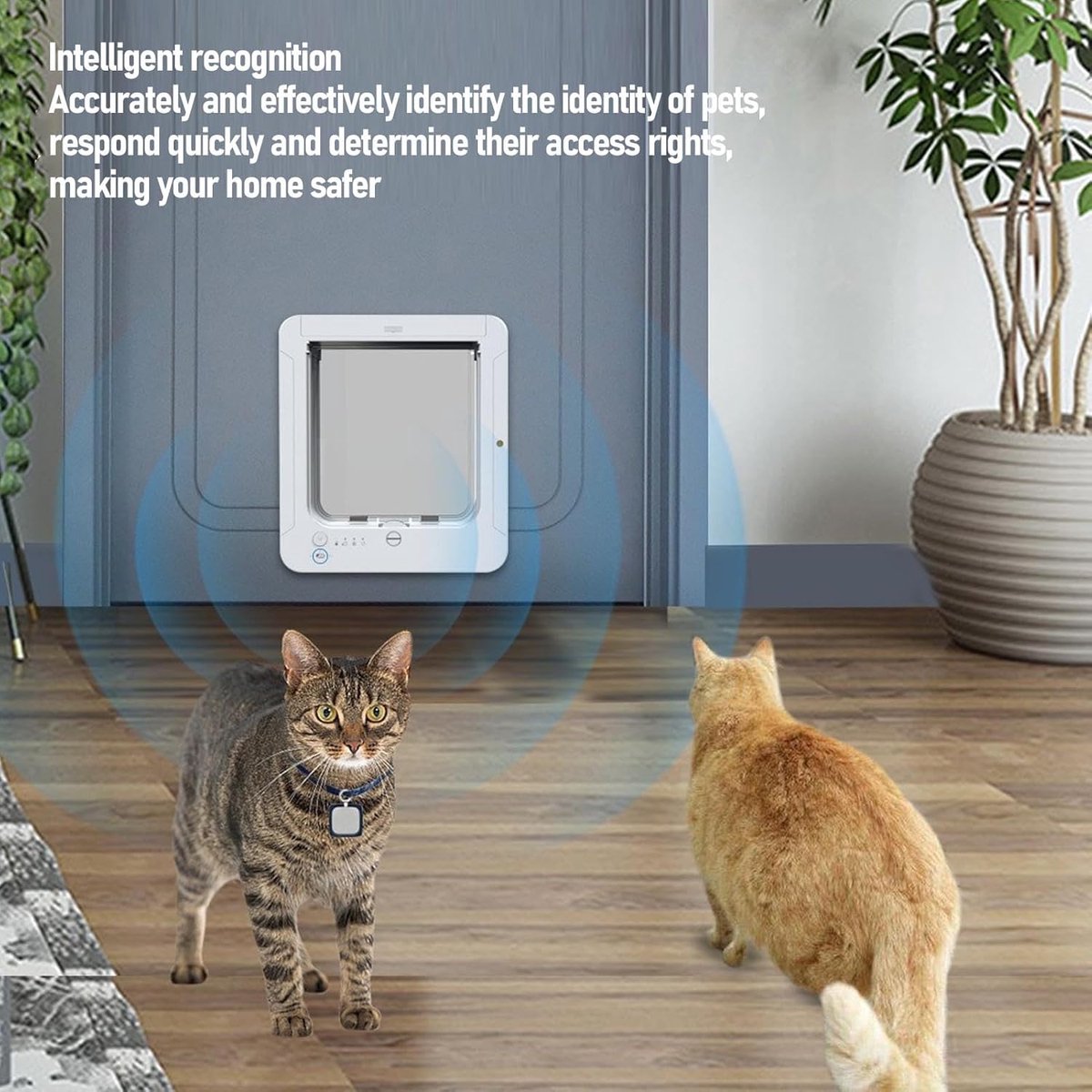 Allecto- Slimme kattenluik - microchip - automatisch detecterende - binnen en buiten - hondenluik - halsbandsensoren - vergrendeling - muren - huis thumbnail 2