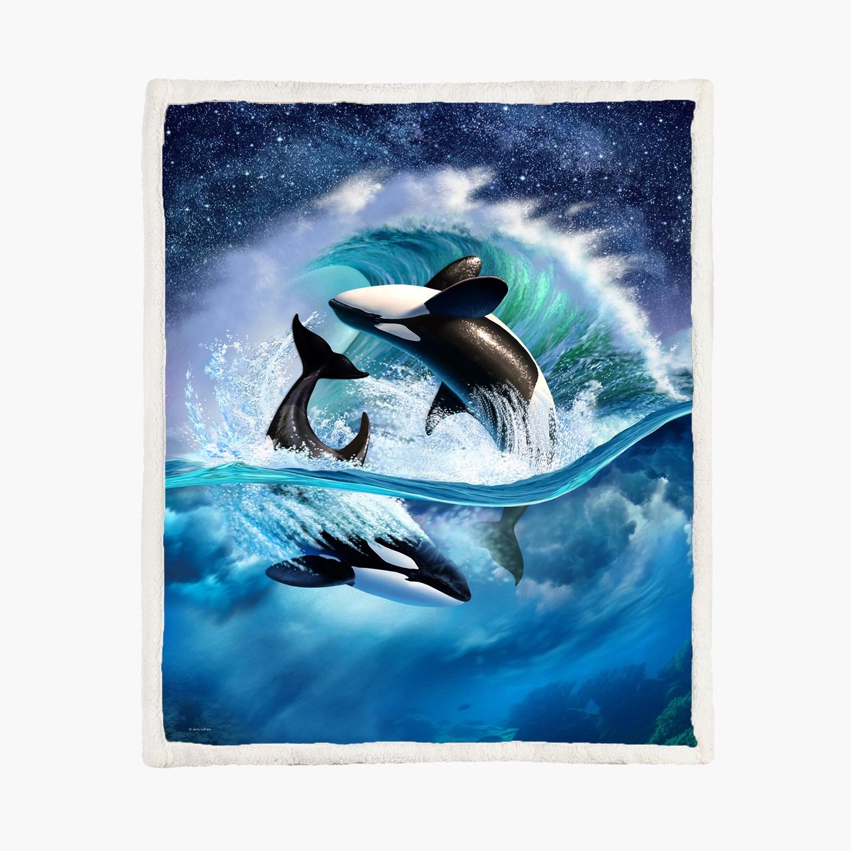 The Coloured House Fleece Deken 150*200cm Orca Wave Orka Multicolor