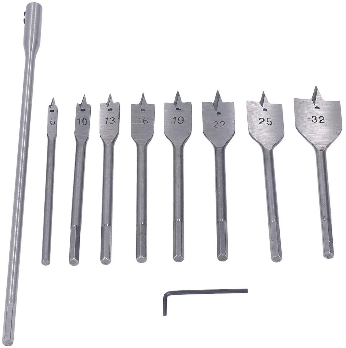 OmGoods - Dailygoody - Houtboor Set - 10-delige Houtboor Set - Multi-size Spade Bits - Voor Houtbewerking - Ideaal voor Klussen - Houtbewerking - Geschikt voor