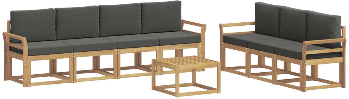 vidaXL Buiten - bank - set - 7 - st - 7-zits - Wit - en - antracietkleurig wit en antracietkleurig