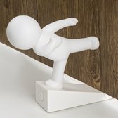 Leuke deur stop, decoratieve en stevige, decoratieve deur stop, onderste voorkant wig geschikt voor meer deuren, wit (2 stuks)