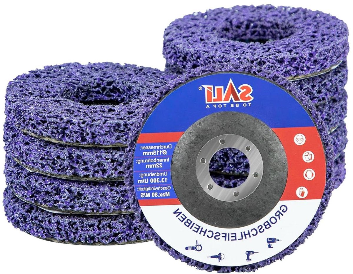 CSD Schijven - Reinigingsschijven Slijpschijven - Oppervlakken Reinigen - Materiaalvriendelijk - 115 mm 10 Stuks - Paars