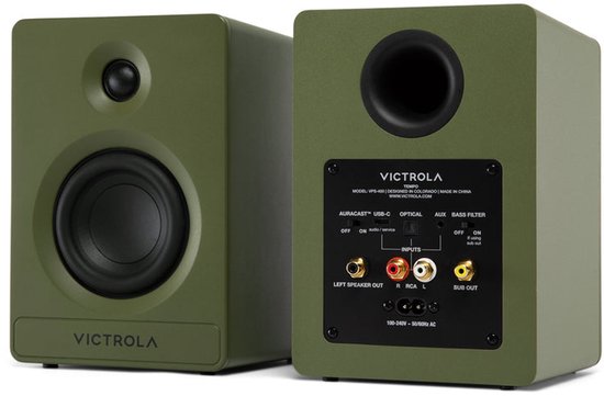 Victrola Tempo Bluetooth Bookshelf Speaker Groen (VPS-400-GRN) van Victrola — afbeelding 5