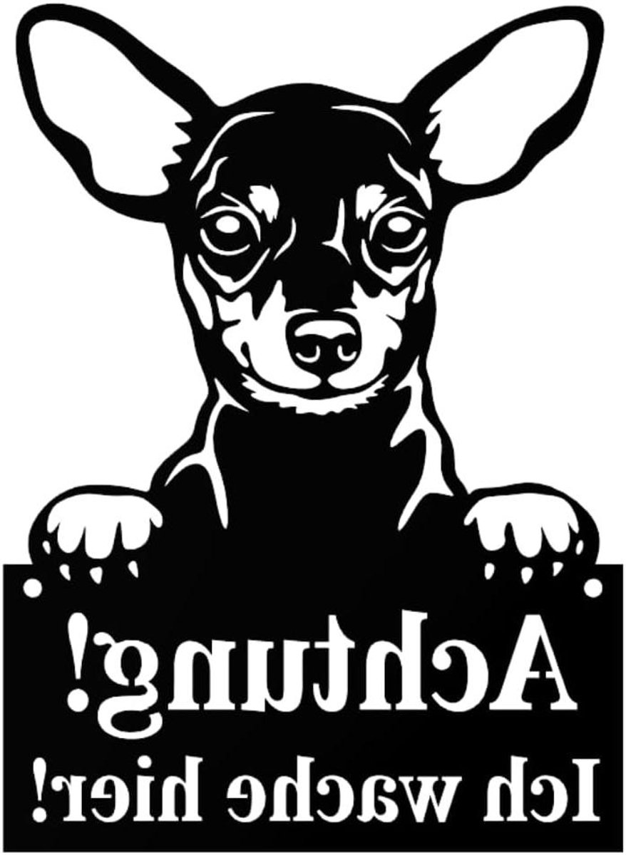 Waarschuwing hondenbord - Let op hond - Huis Beveiligen - Gepoedercoat staal - 27 x 20 cm - Zwart