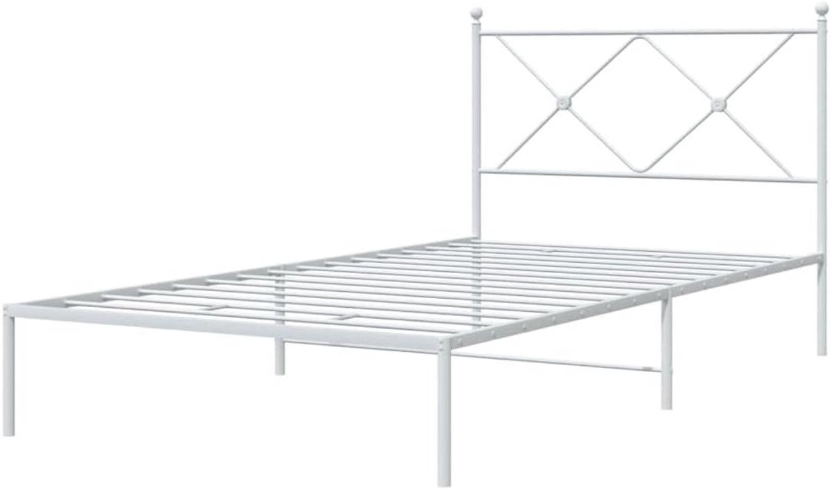 Bedframe met hoofdbord - Metalen bedframe Eenpersoonsbed - Slaapkamer inrichten - Robuuste