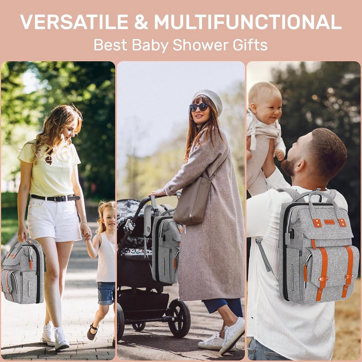 Luiertas Rugzak - Baby tas - Baby verzorgen - Met Luierstation - Groot formaat - Grijs – foto 3