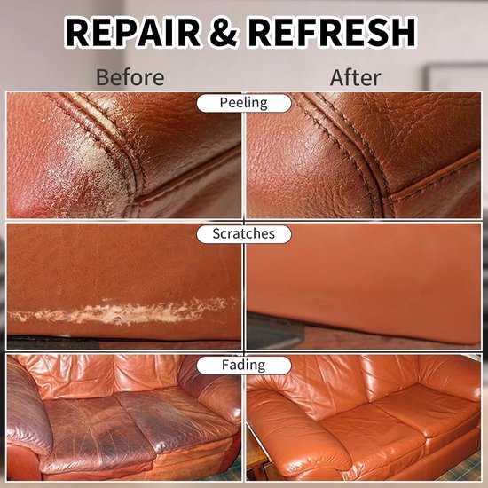 Leer Opkleurbalsem - Leer Reparatiekit - Leer Herstellen - Diepe Kleurherstel - 240g - Lichtbruin — afbeelding 3