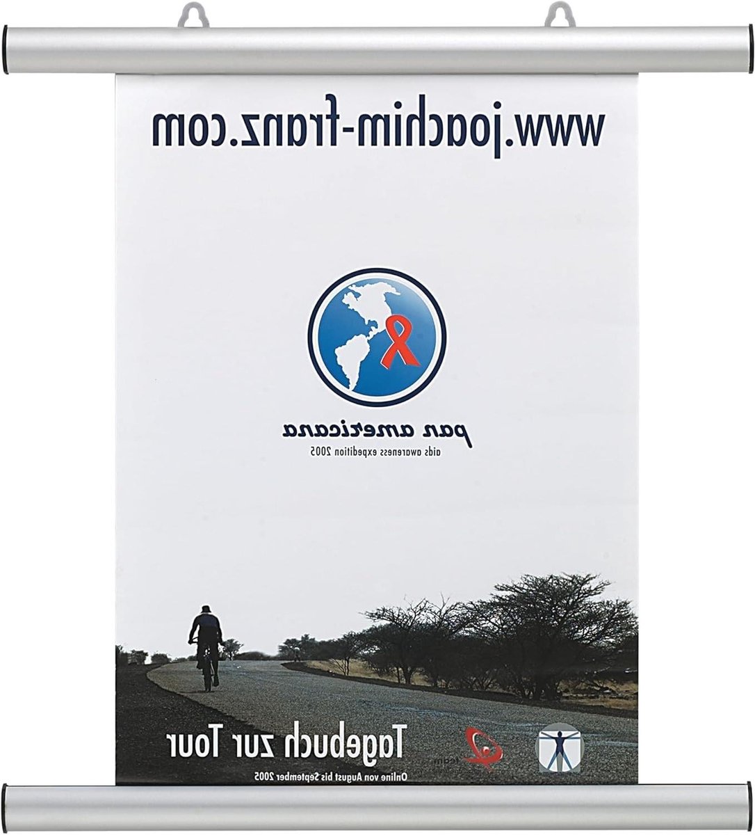 Lijmgeleider - Posterhouder - Documenten Presenteren - Verstelbare Lengte - 120 cm - Zilver