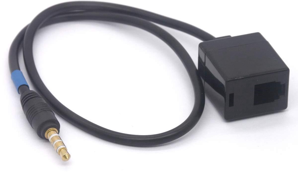 Adapter Kabel - Telefoon Converter - Gesprekken Voeren - Vergulde Connector - 40 cm - Zwart