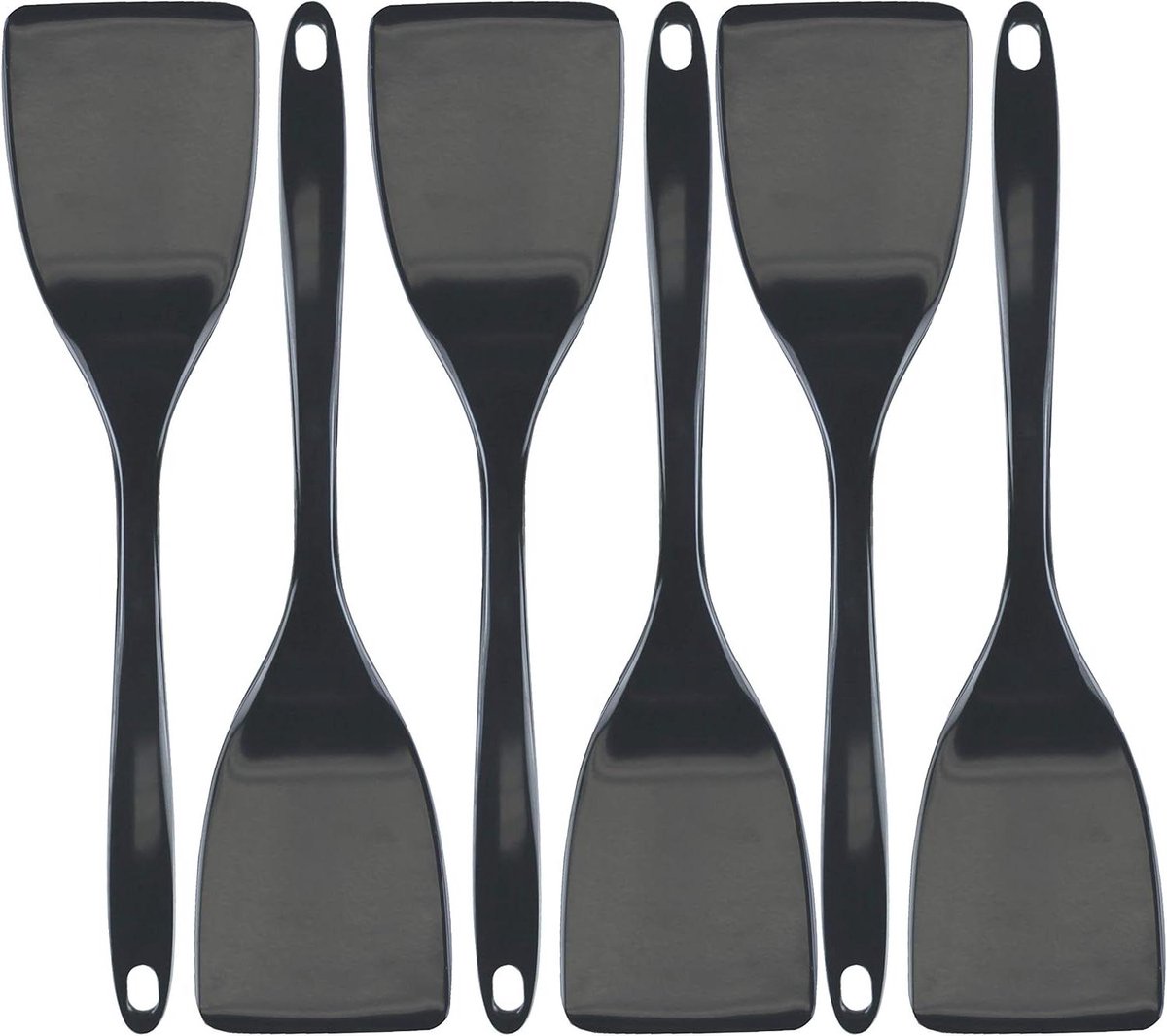 Melamine Spatels - Keuken Lepels - Koken en Bakken - Hittebestendig 120°C - 6 stuks - Houtskool