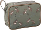 Fresk Toilettas voor Kinderen Jongens - Met rits & draaglus – Reistas met dubbel vak – Organizer – 24 x 17 x 7 cm - Groen - Deer Olive