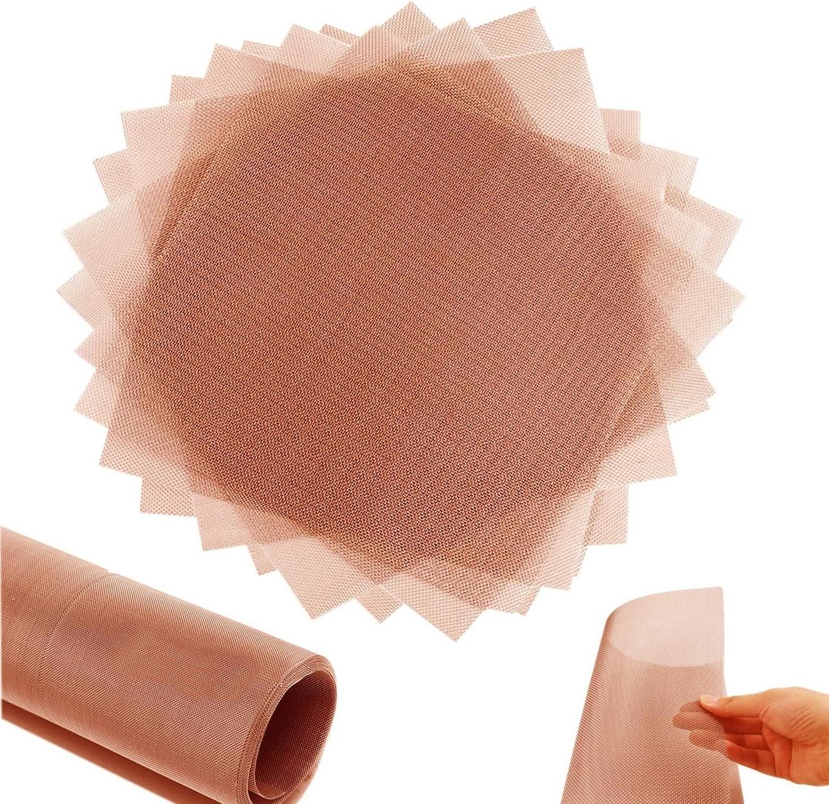 Koperen Gaas Doek - Koperdraad Net - Ventilatie en Bescherming - 999% Puur Koper - 75 x 75 cm