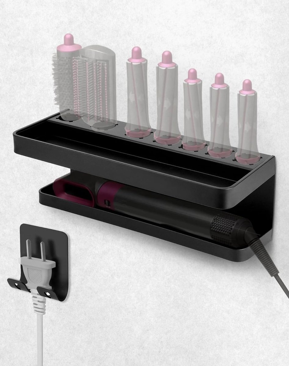 Muurhouder Organizer voor Dyson Airwrap en Accessoires met Stekkerhaak - Ruimtebesparend en Praktisch
