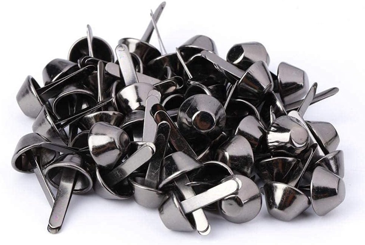 50 Stuks Platte Bodem Riviertjes voor Leer, Tasvoetjes 10mm Zwart voor Handgemaakte Tassen en Portemonnees