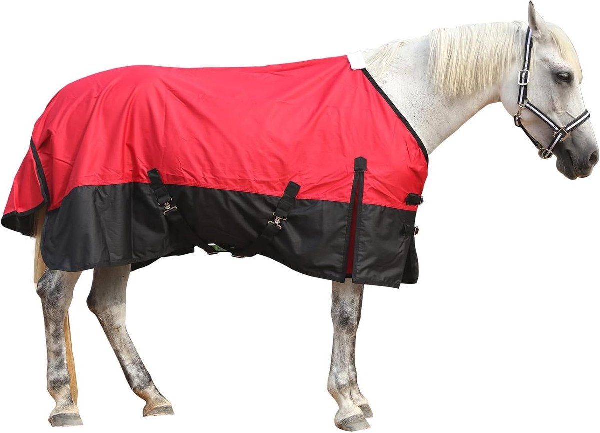 Paard Regendeken - Paardendeken Waterdicht - Paard Beschermen - Scheurvast Ademend - 160 cm - Rood