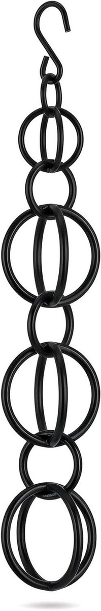 Regenketting Aluminium - Gootadapter Regenpijp - Tuinafwatering Decoratie - Roestbestendig Metaal - 1.5m - Zwart