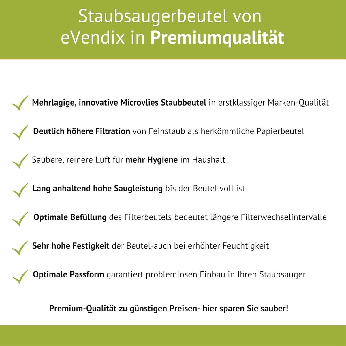 Stofzuigerzakken - Stoffilterzakken - Hygiënisch Huis - 5-laags Microvlies - 20 Stuks - Wit