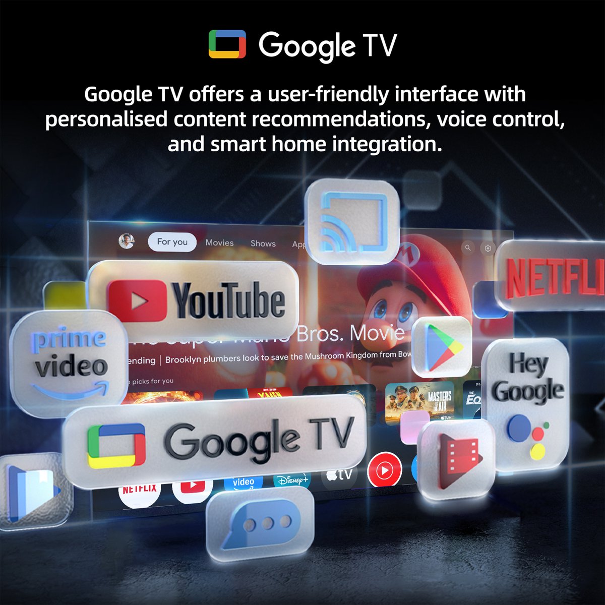 CHiQ U43QM10V - Smart TV 43 Inch - QLED Pro Google TV - UHD - afbeelding 3