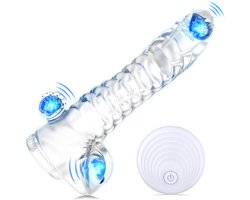 Daity Sleeves, draadloze herbruikbare sleeve met vibrerende ring, transparante sleeve, penisringverlenger, ultrazachte vergroting voor stellen, vibrerende dildo - Transparant