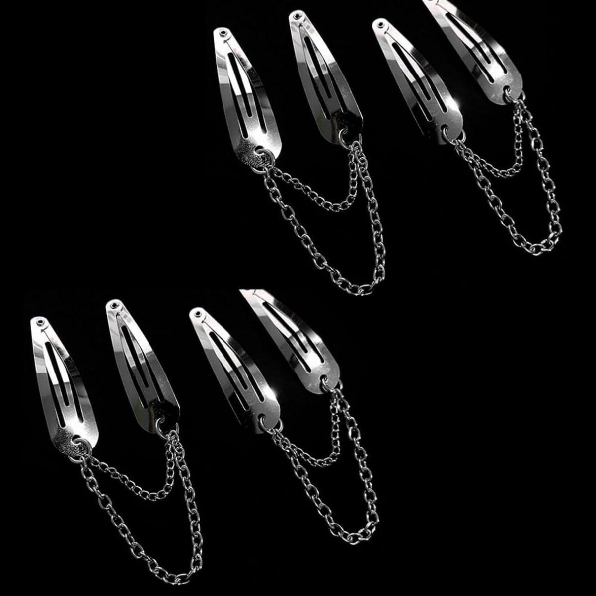 Metalen Haarspeldjes - Ketting Clips - Haar Decoreren - Set van 4 - 4 stuks - Zilver