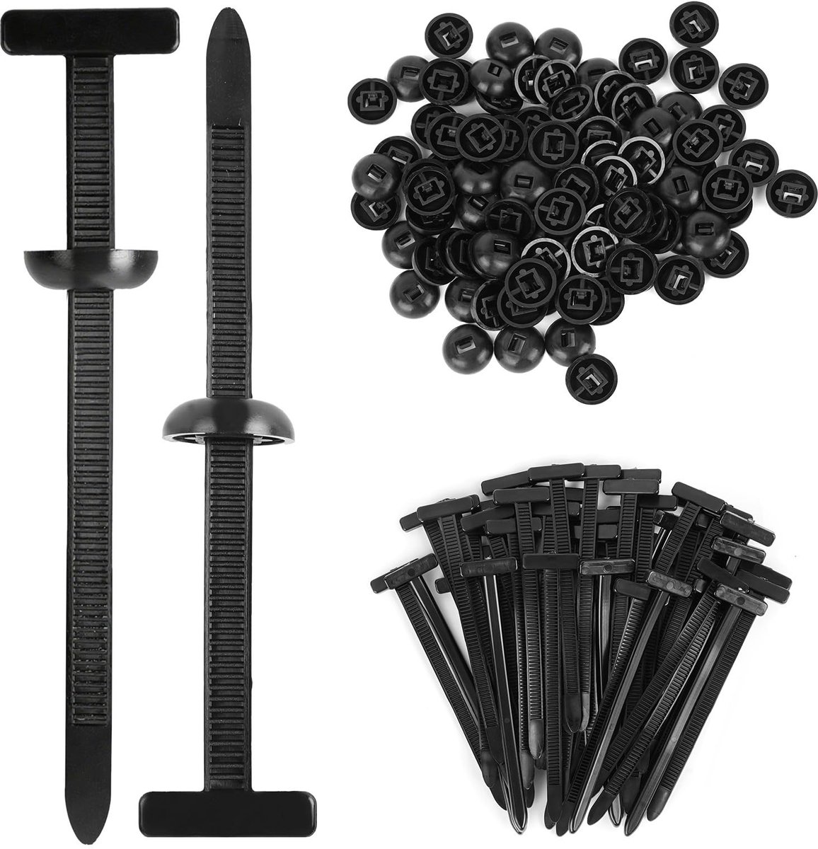 Dailygoods- Kabelbindergesp 30 Stuks - Zware Nylon Kabelbinderhouders - Multifunctionele Drukbevestiging - Bumperbevestigingsclips - Voor Autoreparaties - Afmetingen 9x2 cm - Bevestigingsclip