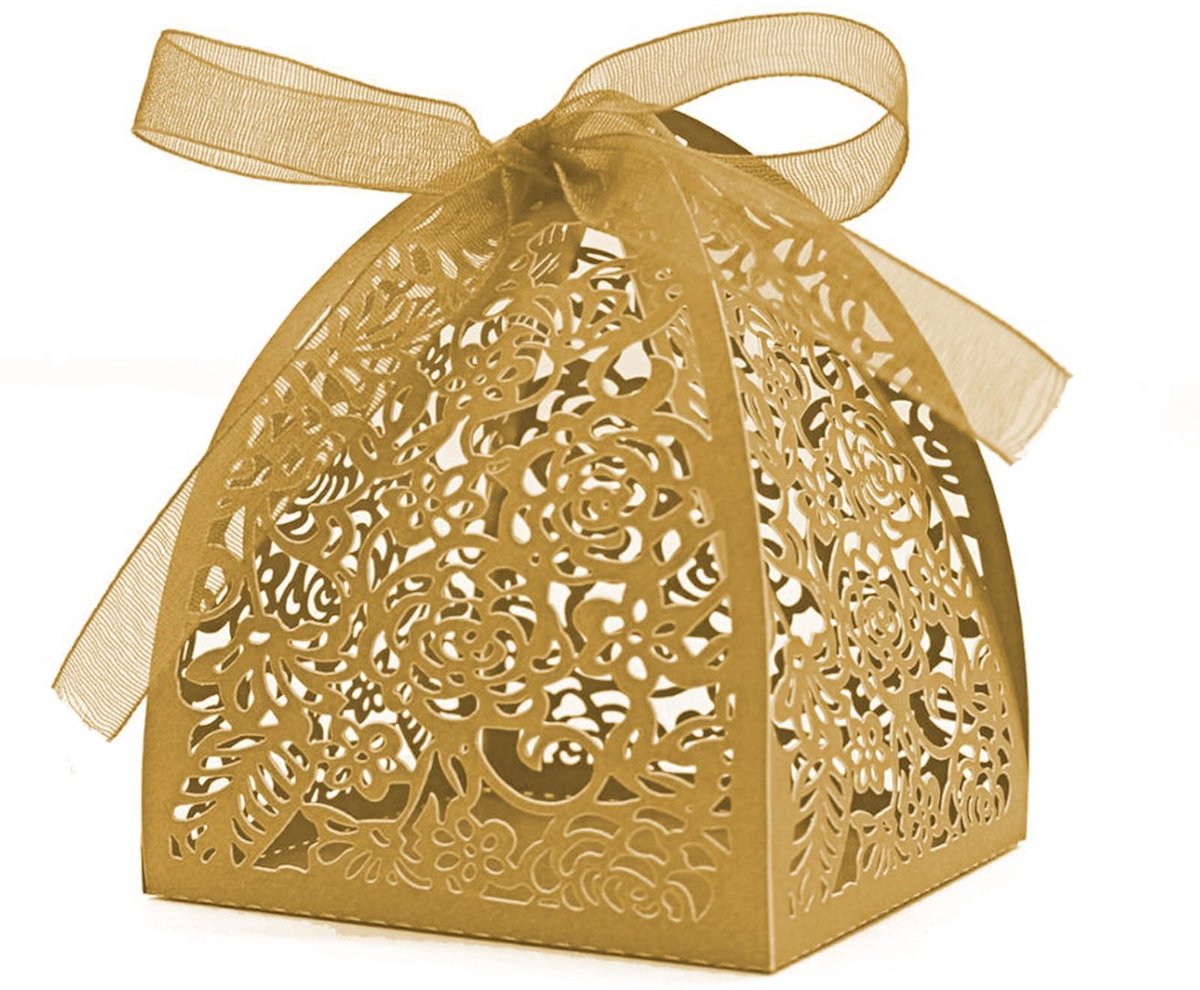 Dailygoods- Snoepdozen 50 Stuks - Bruiloft/Geschenken - Hoogwaardige Favor Dozen - DIY Verjaardag - Schattige/Laser Cut - Perfect voor Alpenliebe/Ferrero Rocher - Traktatiedozen