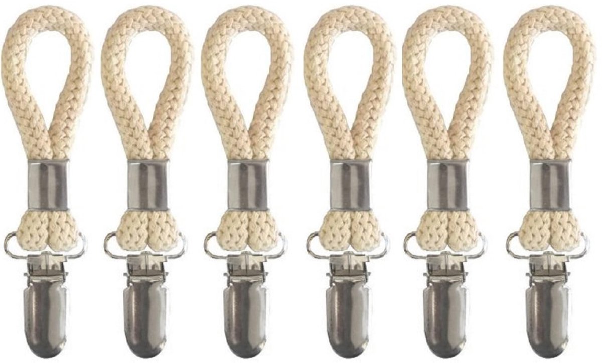 Dailygoods- Handdoekklemmen Lichtgewicht en Robuust - Gevlochten Katoenen Ring - Metalen Klemmen - Stabiele Hangclip - Eenvoudige Installatie - Geschikt voor Badkamer en Keuken - Handdoekclip