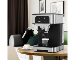 Espressomachine - Koffiezetapparaat - Thuis Barista - 20 Bar Pompdruk - 1.8L Tank - Zilver