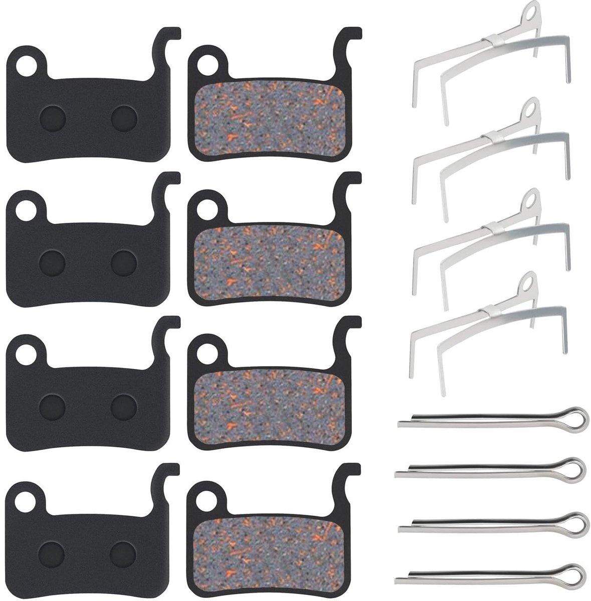 Dailygoods- Schijfremblokken Half Metalen Constructie - 4 Paar - Hoge Slijtvastheid - Roestvrij Stalen Achterplaat - Verbeterde Grip - Comfortabel Remmen - Fietsremmen
