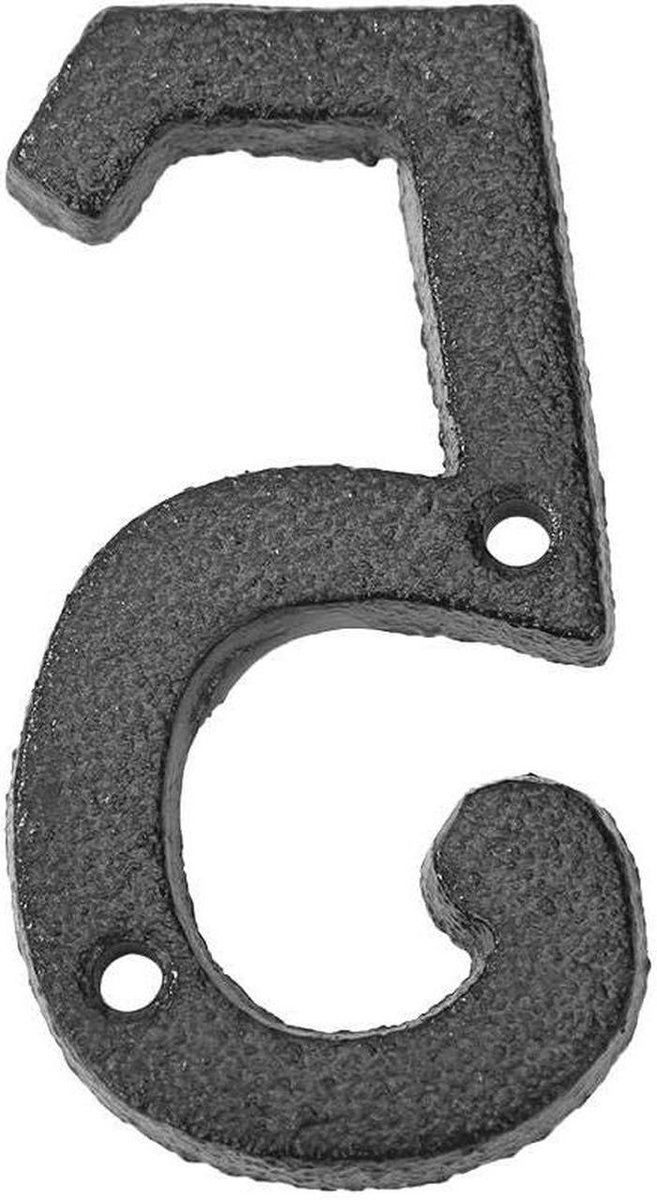 Metalen Huisnummer - Gietijzeren Cijfer - Adres Aanduiding - 3D Verhoogd Profiel - Maat 5 - Wit
