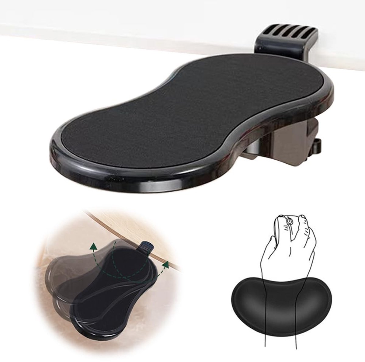 Dailygoods- Armsteun Ergonomisch - Polssteun Toetsenbord - Muismat - Geheugenschuim - Bureauarmleuning - Stabiliteit bij gebruik.