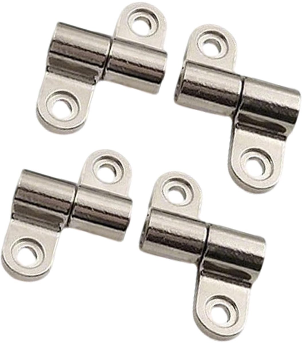 Dailygoods- Klapscharnier 4 Stuks - Opvouwbaar - Wrijving Type - Positionering Scharnieren - Geschikt voor Vouwconstructies - Zilver 3 x 2,1 x 0,2 cm - Meubelscharnier