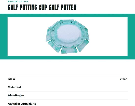 Draagbare Putting Cup voor Training - Allround Oefening voor Binnen en Buiten met Kunstgras Materiaal van Merkloos — afbeelding 3