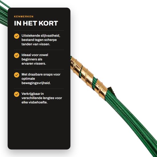 Visdraad - Anti-Bite - Rvs - Trace Leaders - Vissen - Leiders - Geschikt voor Hengelsport - Rood - Draad Lijn Leider met Rolling Swivels en Snaps 15/20/25Cm. — afbeelding 2