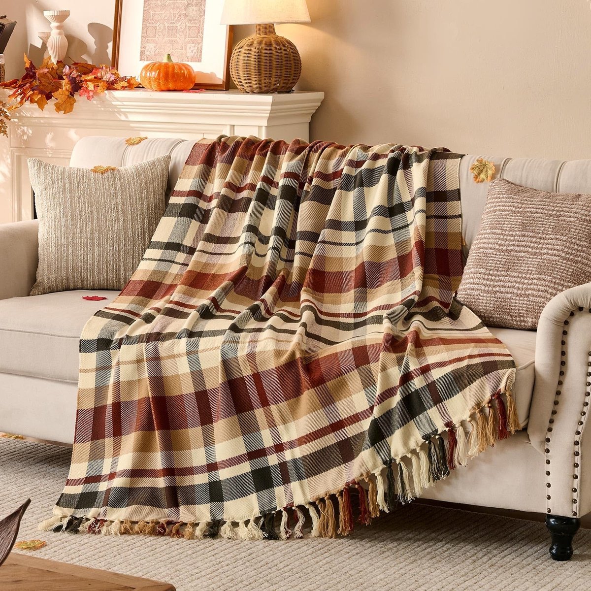Dailygoods- Deken Ultrazacht - Geruite Plaid - 50x60 Inch - Wasbaar - Decoratie voor Bank/Bed - Perfect Cadeau