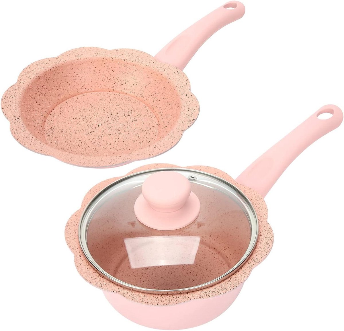 Melksoep pan - Kookpot met deksel - Snelle maaltijden - Antiaanbaklaag - 20 cm diameter - Rood