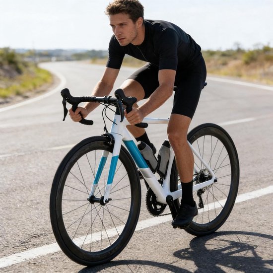 Fietsfles met Houder - Bidon Racefiets - Snel Hydrateren - Aerodynamisch Ontwerp - 600ml - Zwart — afbeelding 3
