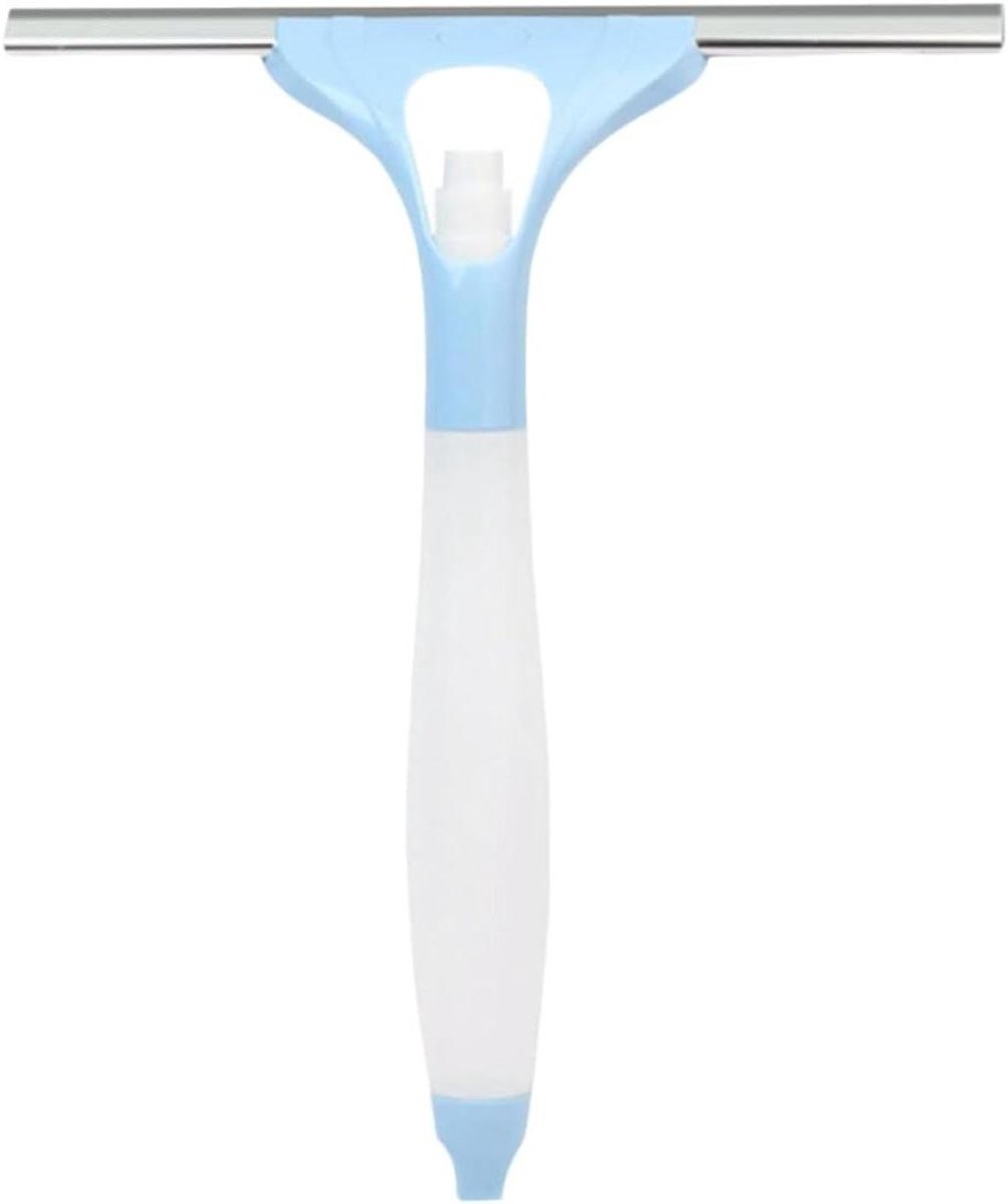 Kunststof Zuigmond - Badkamer Rakel - Streeploos Reinigen - Ergonomische Grip - 24 cm - Blauw Wit
