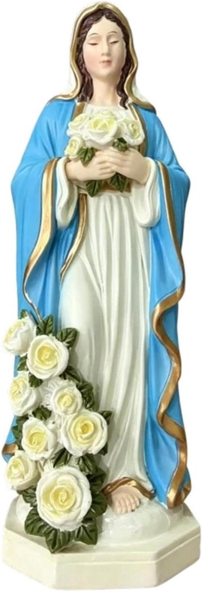 Beeld van de Maagd Maria,Harsen Decoratieve 20 centimeter,Tafel Heilige Moeder Sculptuur |