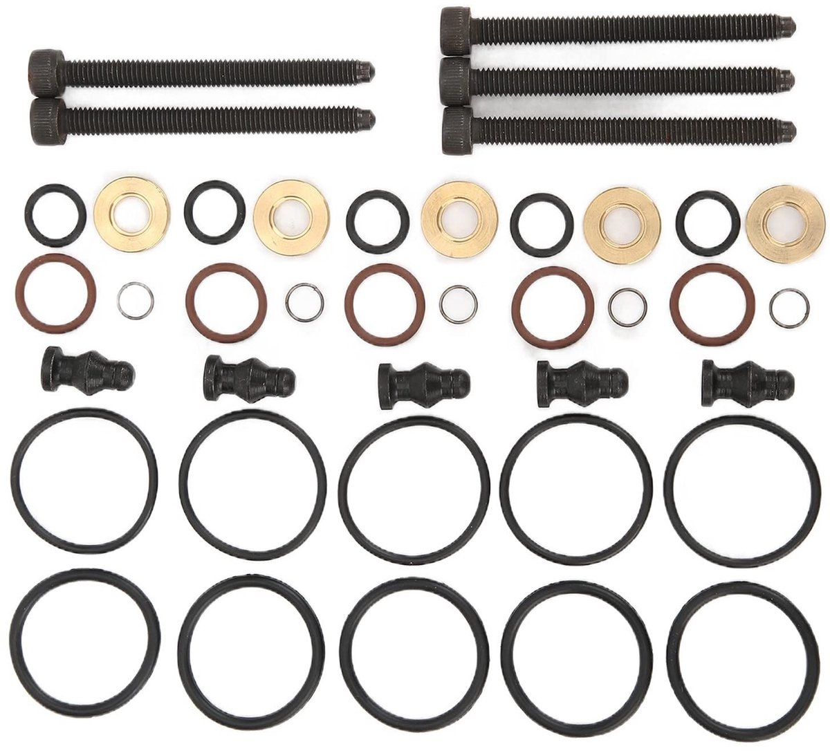Dailygoods- Brandstofinjector Afdichtingen Kit - Vervanging 5 Bouten - 35 Stuks - Voor 2.5TDI R5 128kw 174hp - OEM 038198051B - Materiaal IJzer - Pakkingset