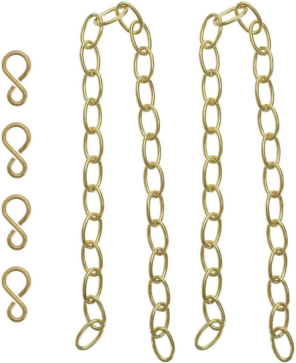 Dailygoods- Wastafel Ketting 30 cm - 2 Stuks - Messing - S-vormige Haak - Duurzaam - Geschikt voor Bad/Keuken - Afvoerketting