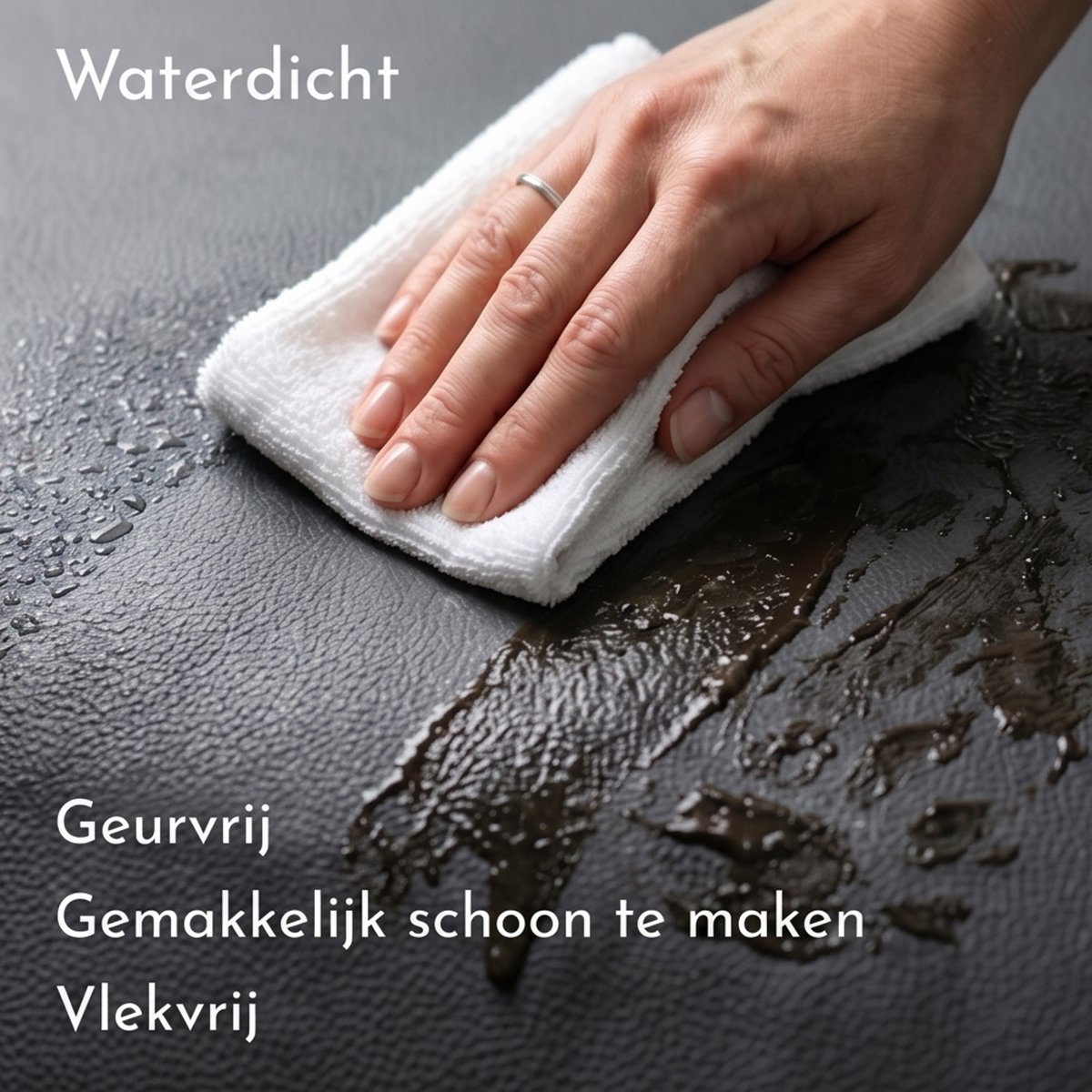 4L Textil Mario Orthopedisch hondenbed van kunstleer, XXL, hondenmand, kunstleer, voor grote honden, traagschuim, visco, extra groot, krasbestendig, waterafstotend, 140 x 110 x 25 cm, Zwart thumbnail 7