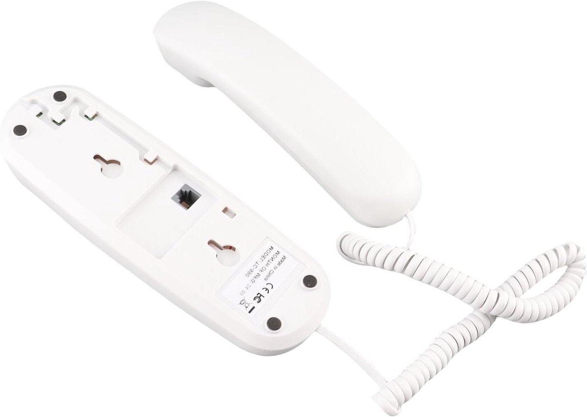Vaste Telefoon - Wandtelefoon Bureau - Thuis Kantoor - Verlichte Toetsen - 23 x 8 x 7 cm - Wit