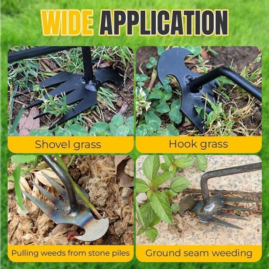 Onkruidtrekker Handmatig - Wiedklauw Staal - Tuinonderhoud Gazon - Duurzame Stalen Tanden - Lange Steel - Niet gespecificeerd — afbeelding 5