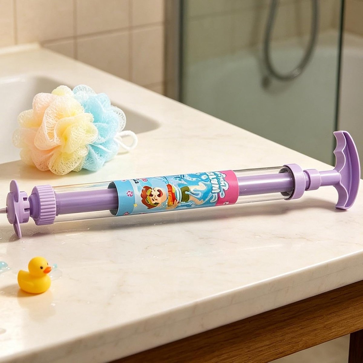 Waterspuit Voor Kinderen - Waterkanon Speelgoed - Zomerse Waterpret - Opvallend Bloem Design - 43.5 cm Lengte - Paars – foto 3
